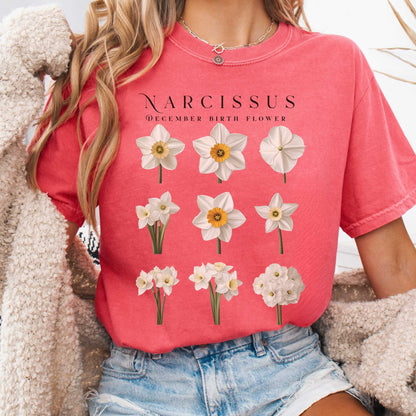 T-Shirt Watermelon / S Narcissus December Birth Month Flower Shirt The Mystic Eden