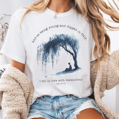 T-Shirt White / S And So Being Young Edgar Allan Poe Shirt The Mystic Eden