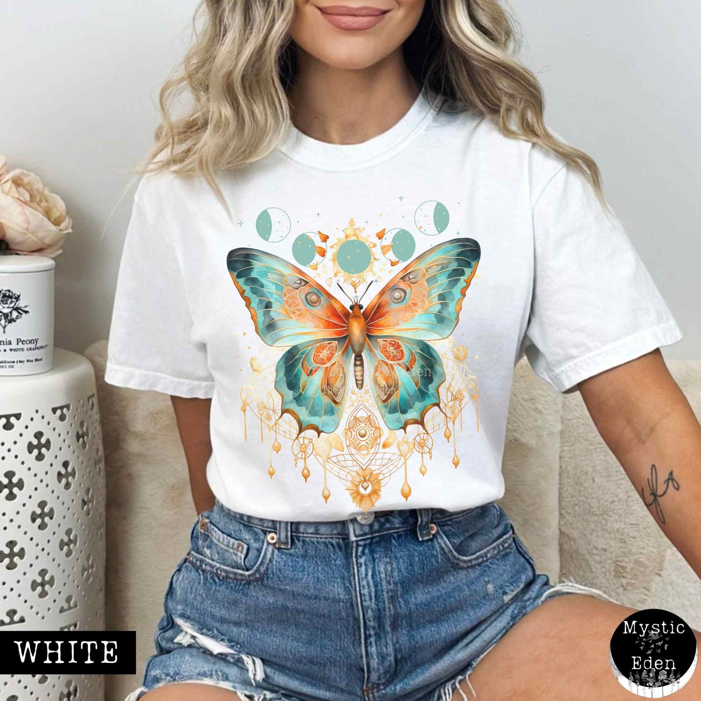 T-Shirt White / S Mystical and Whimsical Butterfly Shirt The Mystic Eden