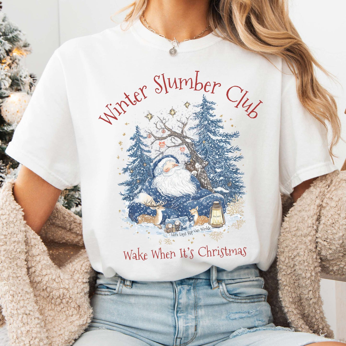 T-Shirt White / S Rip Van Winkle's Winter Slumber Club Christmas Tee The Mystic Eden