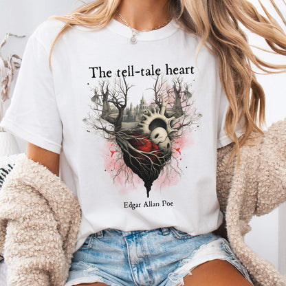 T-Shirt White / S Vintage Edgar Allan Poe Shirt - The Tell Tale Heart The Mystic Eden