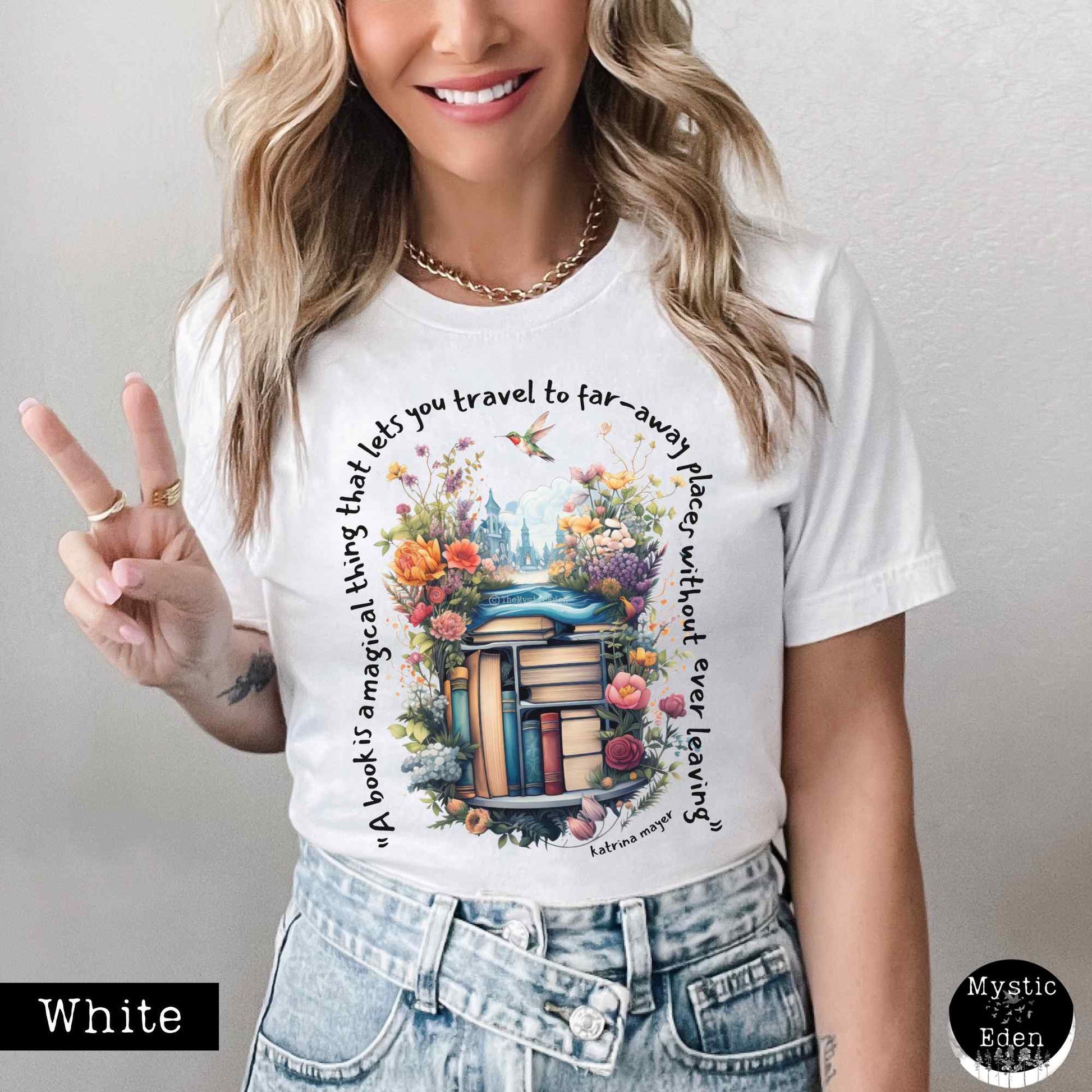T-Shirt White / XS Magical book shirt The Mystic Eden