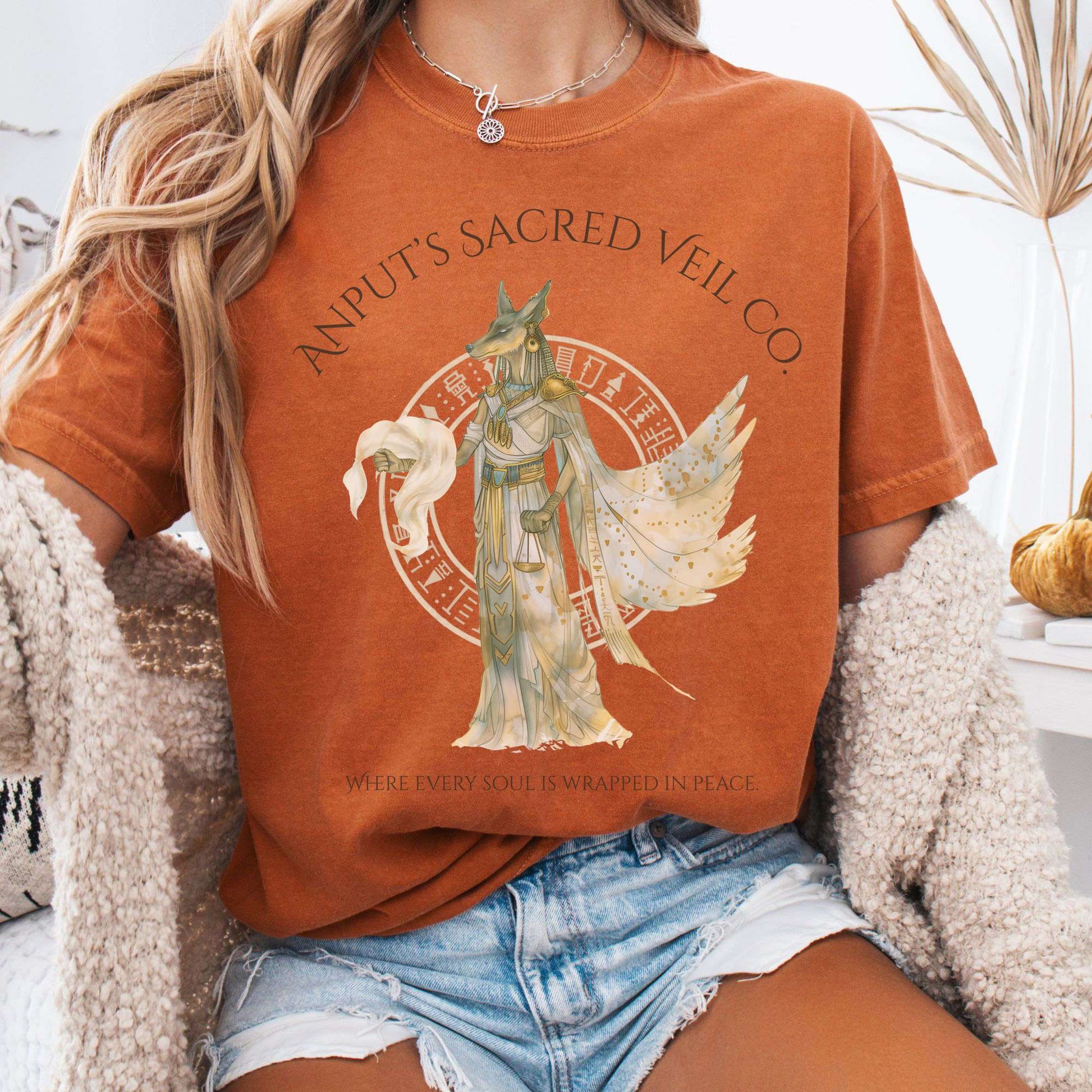 T-Shirt Yam / S Anput's Sacred Veil Co Egyptian Mythology The Mystic Eden