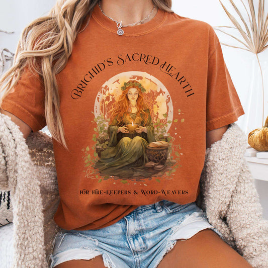 T-Shirt Yam / S Brighid's Sacred Hearth T-Shirt – Firekeeper Cottagecore Tee The Mystic Eden