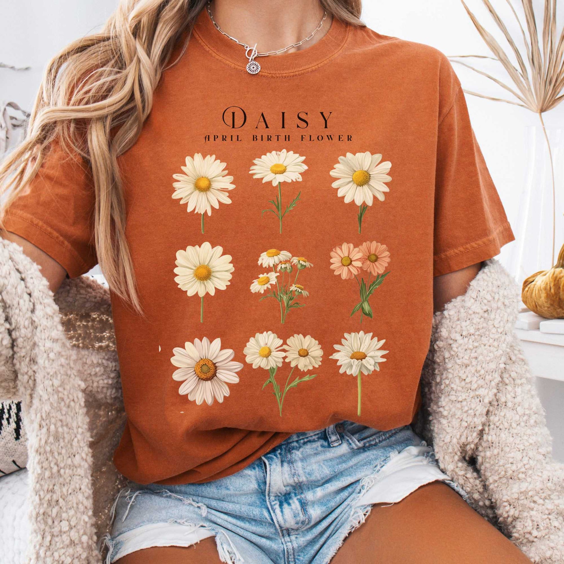 T-Shirt Yam / S Daisy April Birth Month Flower Shirt The Mystic Eden