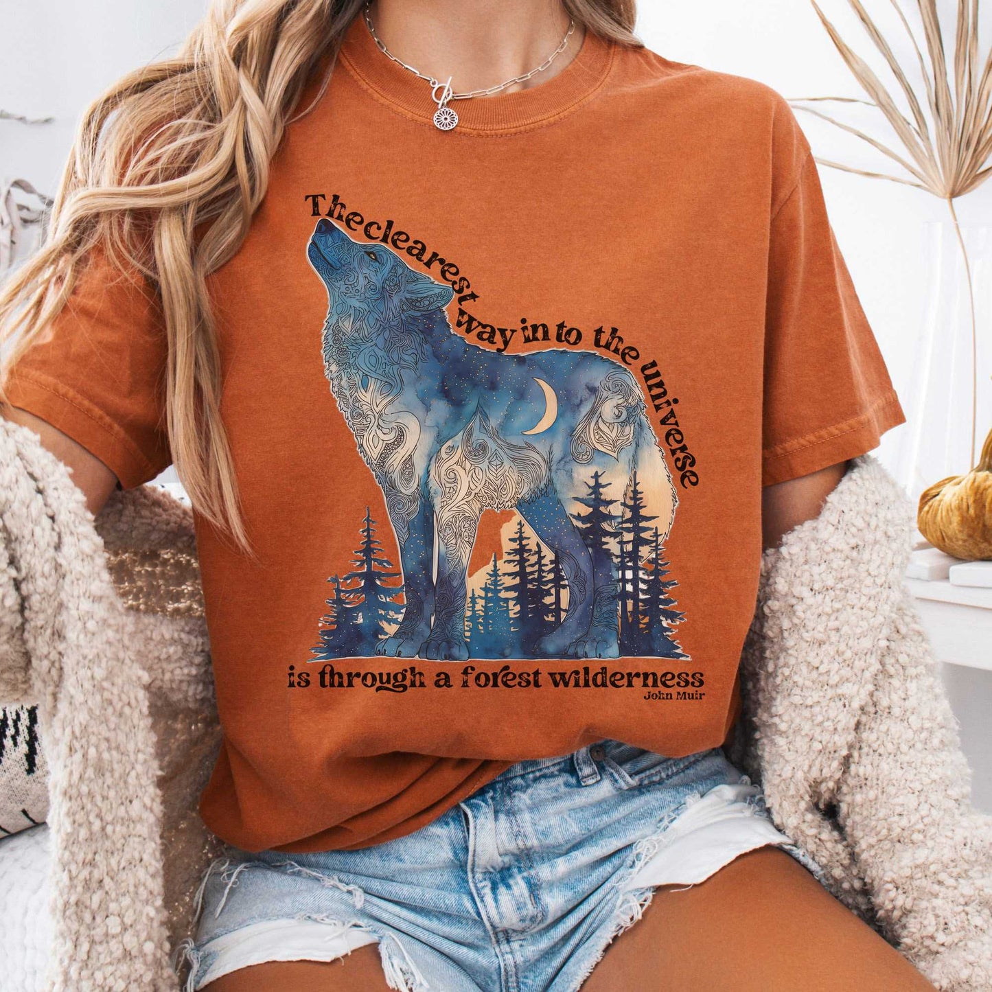 T-Shirt Yam / S Forest Wilderness Wolf T-Shirt – Nature Quote Tee The Mystic Eden