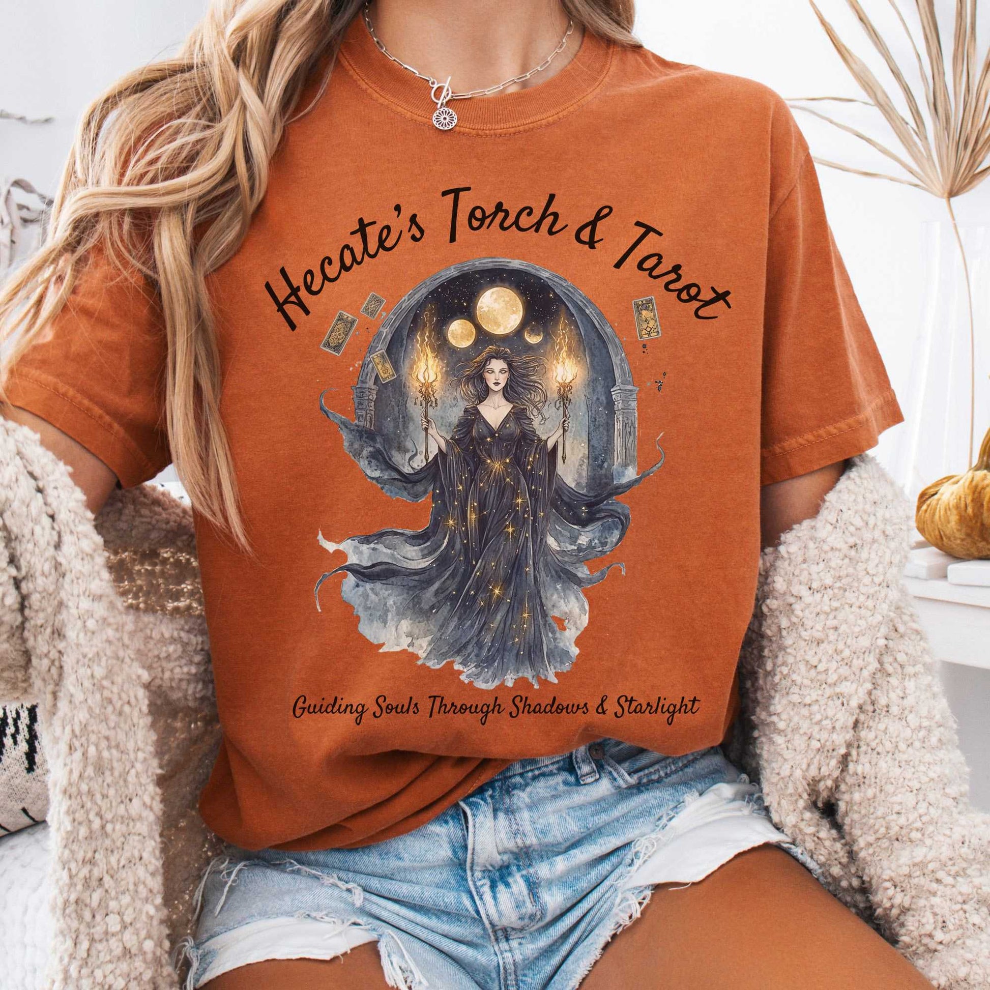 T-Shirt Yam / S Hecate's Torch and Tarot Goddess Shirt The Mystic Eden