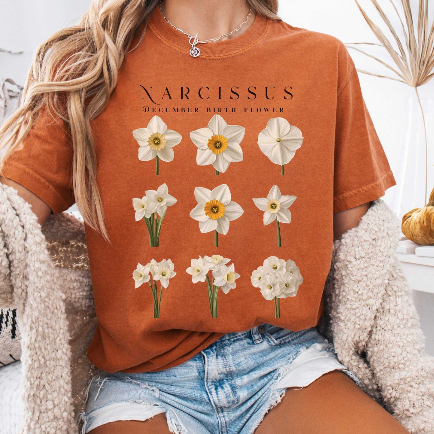 T-Shirt Yam / S Narcissus December Birth Month Flower Shirt The Mystic Eden