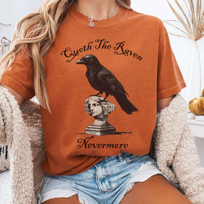 T-Shirt Yam / S Quoth the Raven Nevermore Edgar Allan Poe Tee The Mystic Eden
