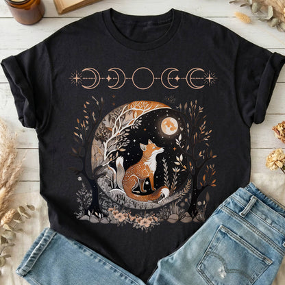T-Shirts Black / S Fox Whimsigoth T-Shirt The Mystic Eden