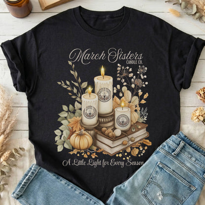 T-Shirts Black / S March Sisters Candle Co Little Women T-Shirt The Mystic Eden