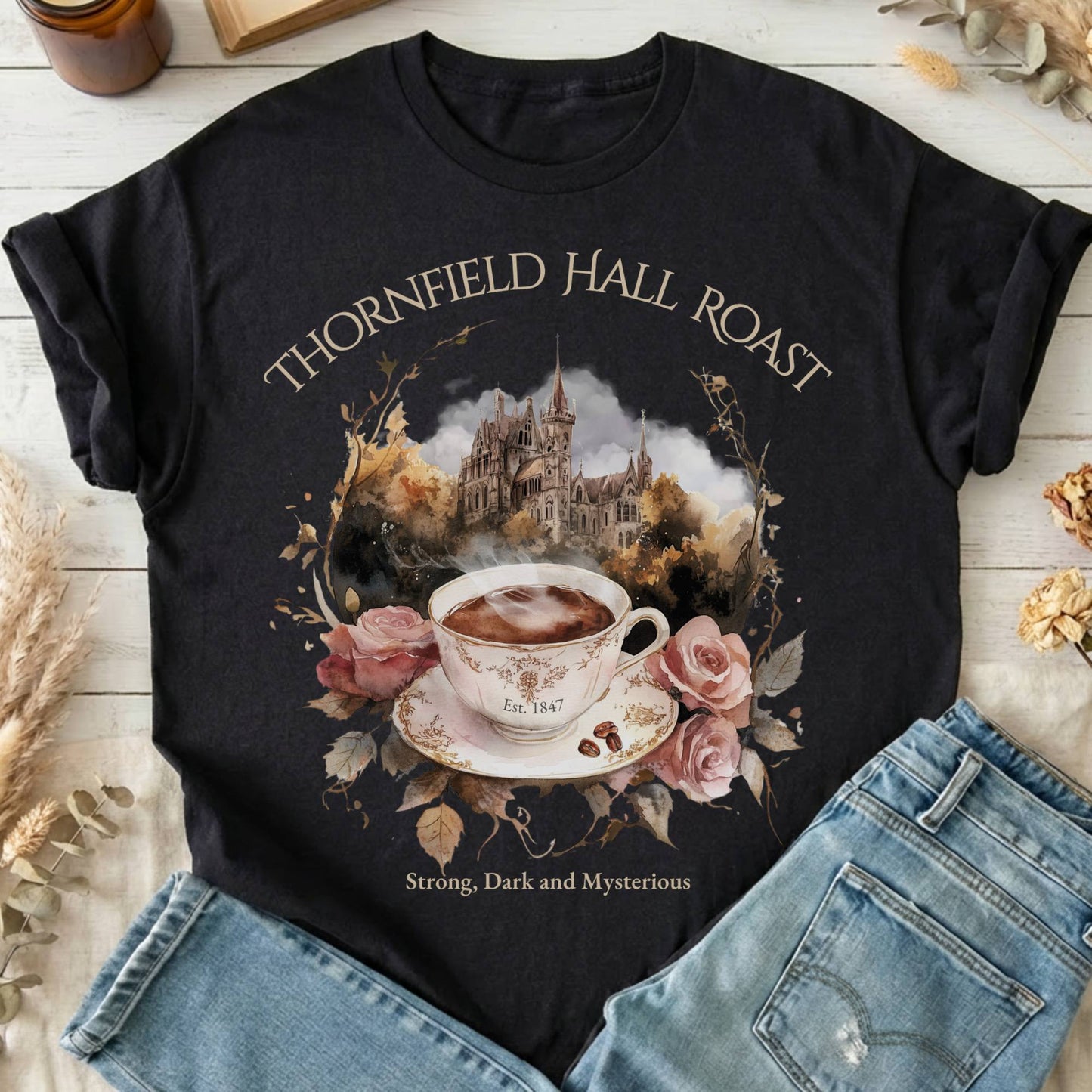 T-Shirts Black / S Thornfield Hall Roast Jane Eyre T-Shirt The Mystic Eden