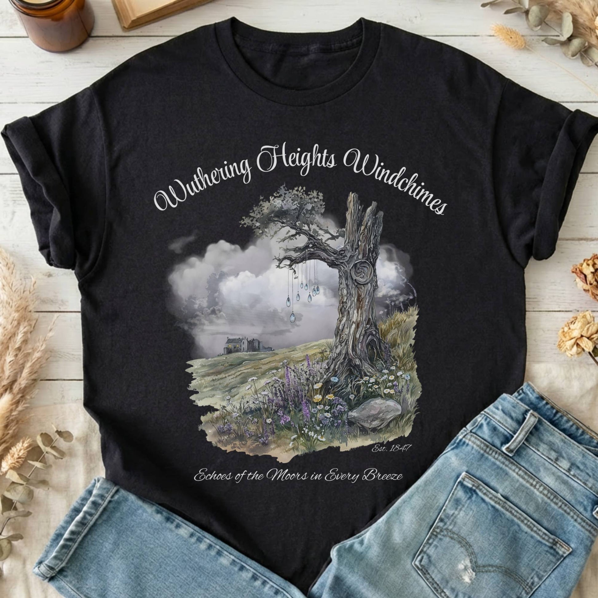 T-Shirts Black / S Wuthering Heights Windchimes Brontë T-Shirt The Mystic Eden