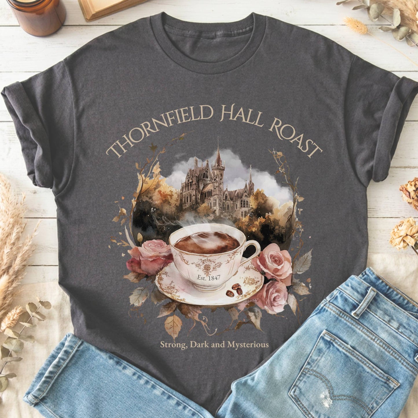 T-Shirts Charcoal / S Thornfield Hall Roast Jane Eyre T-Shirt The Mystic Eden