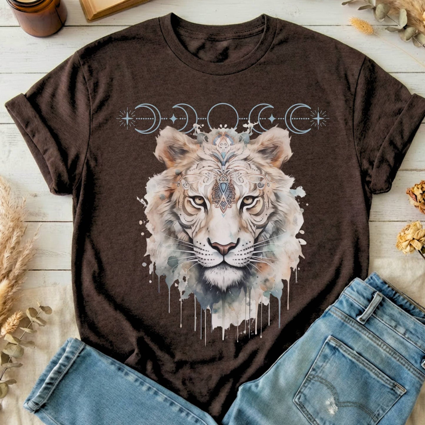 T-Shirts Dark Chocolate / S Mystical White Tiger T-Shirt The Mystic Eden