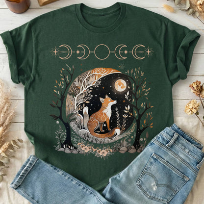 T-Shirts Forest Green / S Fox Whimsigoth T-Shirt The Mystic Eden