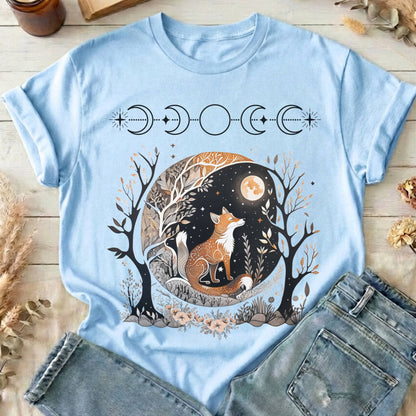 T-Shirts Light Blue / S Fox Whimsigoth T-Shirt The Mystic Eden