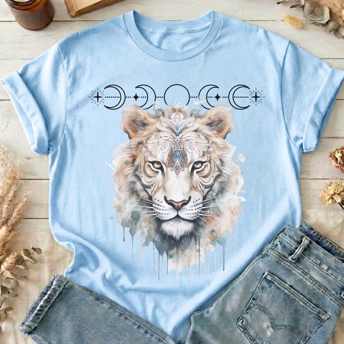T-Shirts Light Blue / S Mystical White Tiger T-Shirt The Mystic Eden
