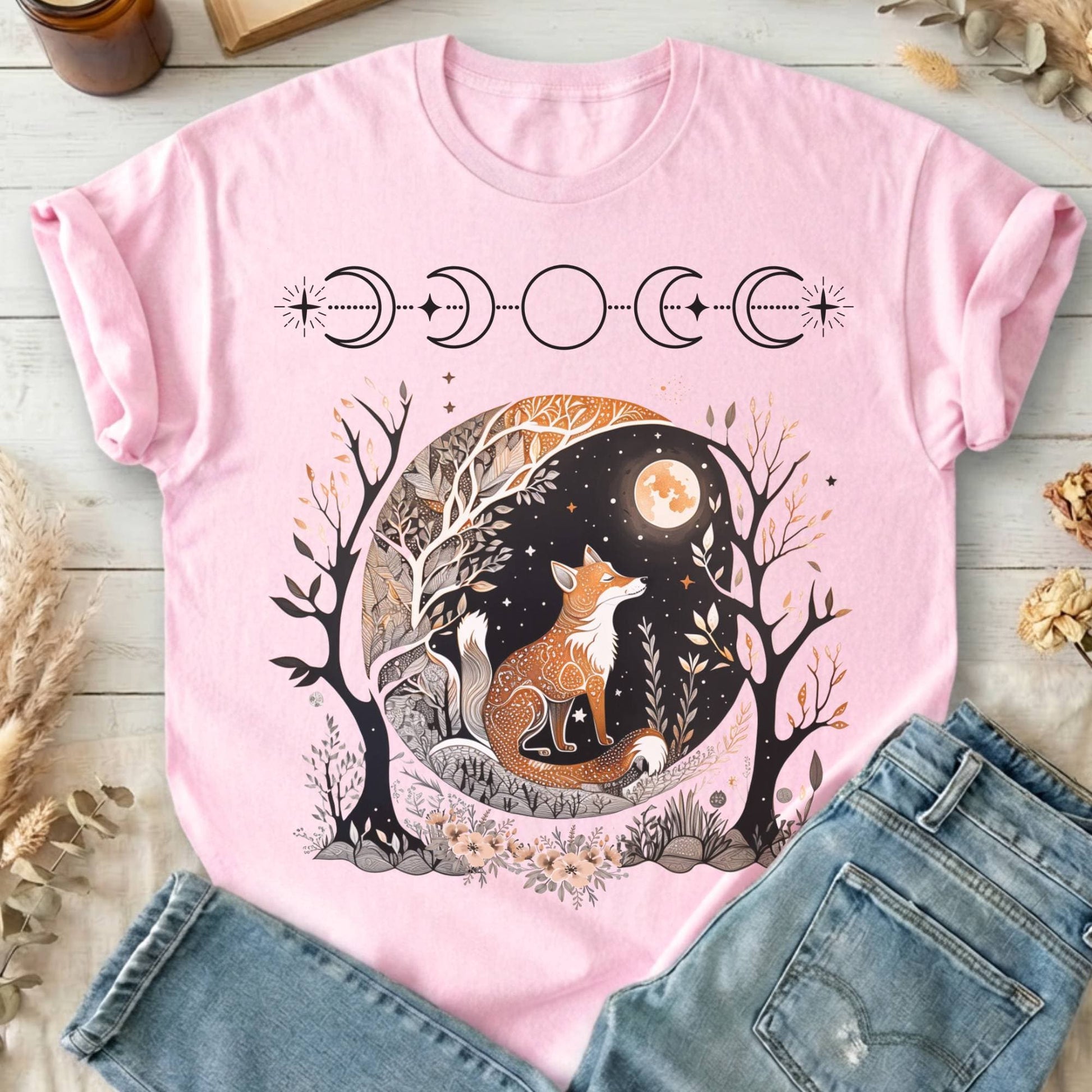 T-Shirts Light Pink / S Fox Whimsigoth T-Shirt The Mystic Eden