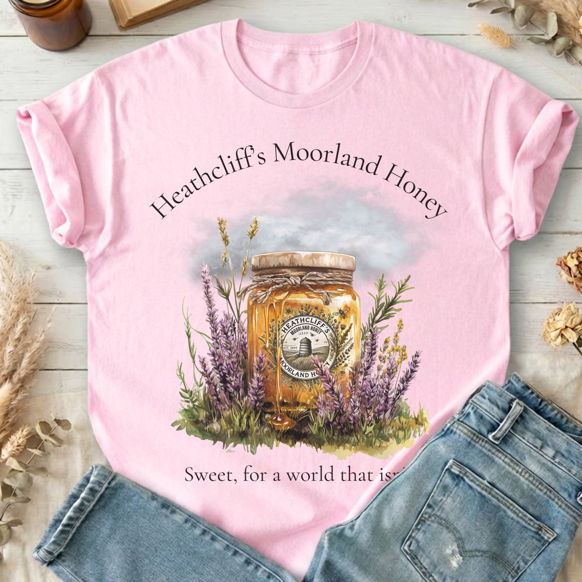 T-Shirts Light Pink / S Heathcliff's Moorland Honey T-Shirt The Mystic Eden