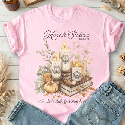 T-Shirts Light Pink / S March Sisters Candle Co Little Women T-Shirt The Mystic Eden