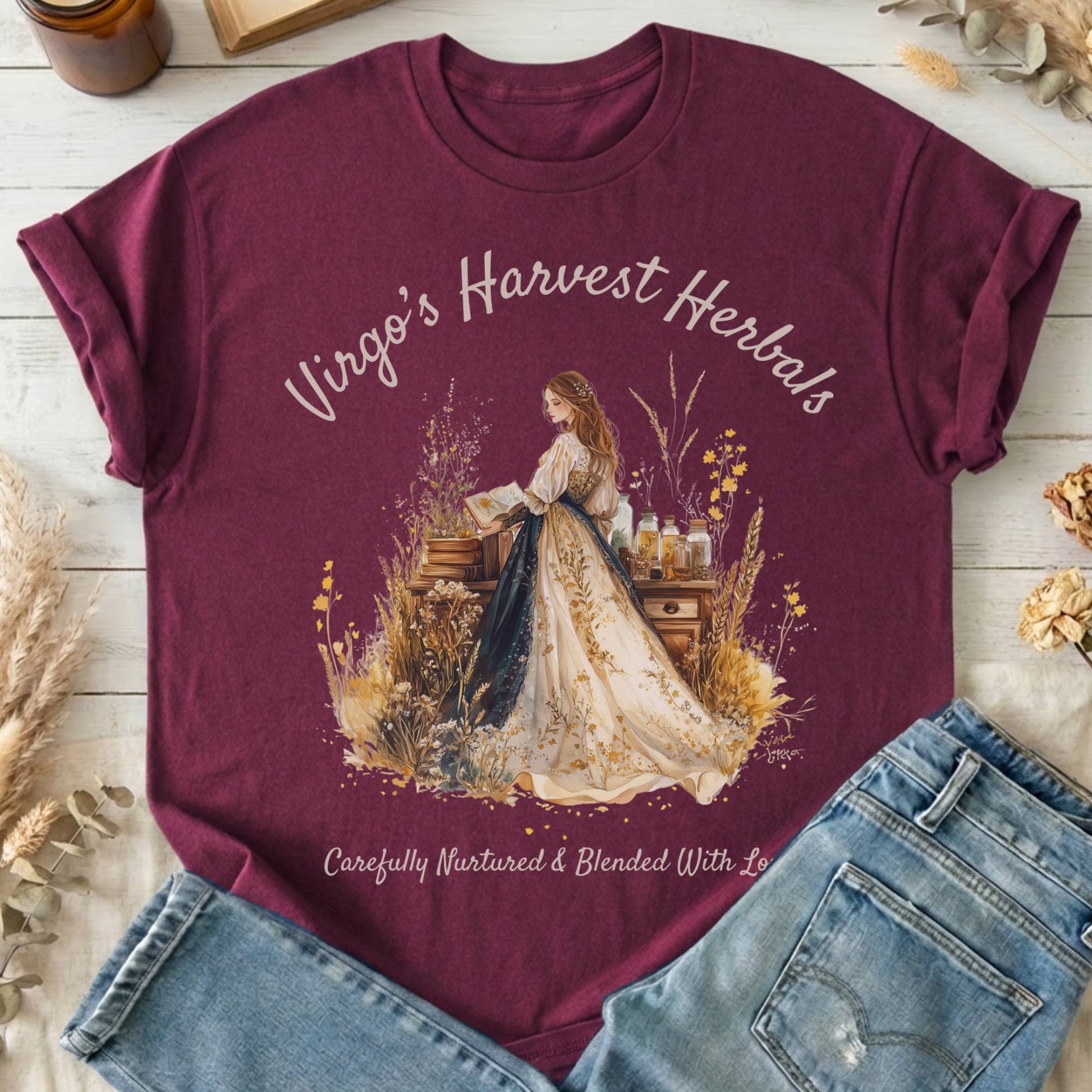 T-Shirts Maroon / S Design 159 T-Shirt The Mystic Eden
