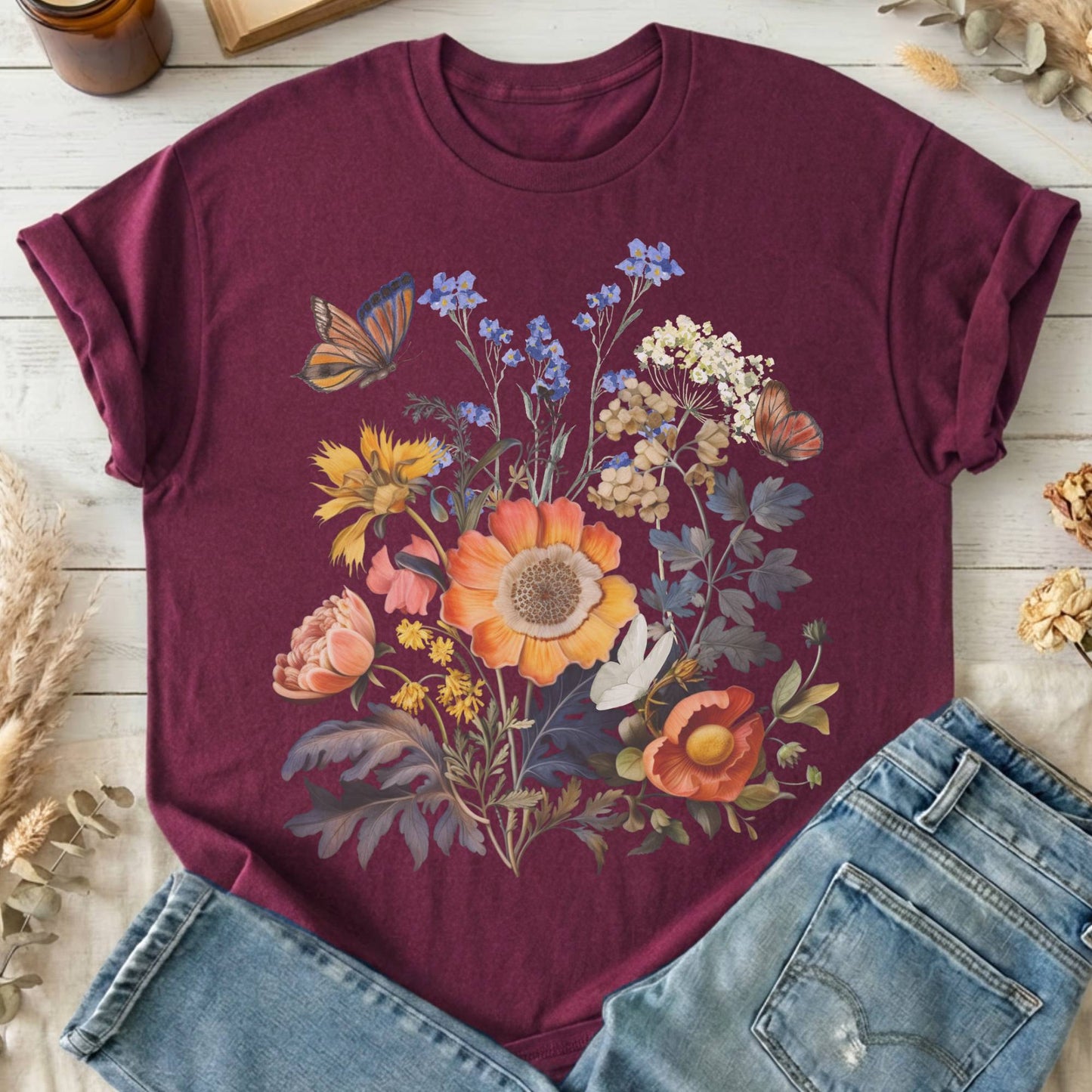 T-Shirts Maroon / S Design 43 T-Shirt The Mystic Eden