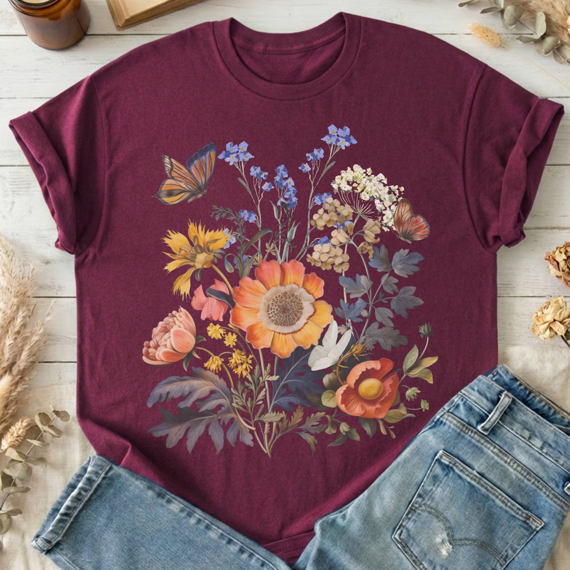 T-Shirts Maroon / S Design 43 T-Shirt The Mystic Eden