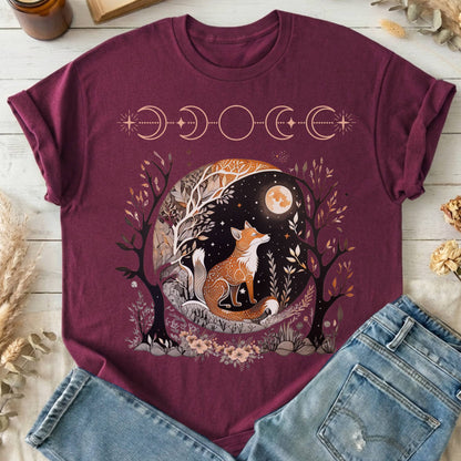 T-Shirts Maroon / S Fox Whimsigoth T-Shirt The Mystic Eden