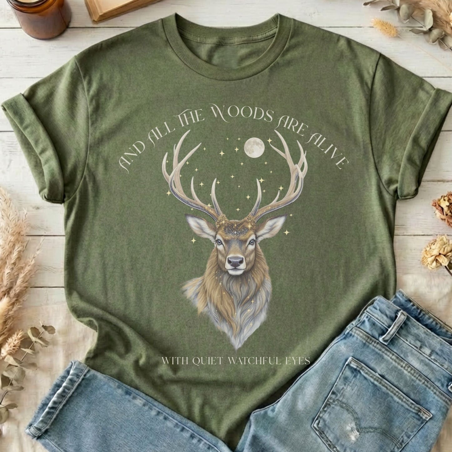 T-Shirts Military Green / S Design 282 T-Shirt The Mystic Eden