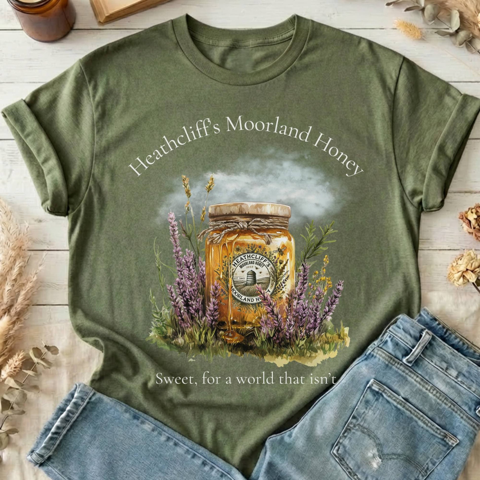 T-Shirts Military Green / S Heathcliff's Moorland Honey T-Shirt The Mystic Eden
