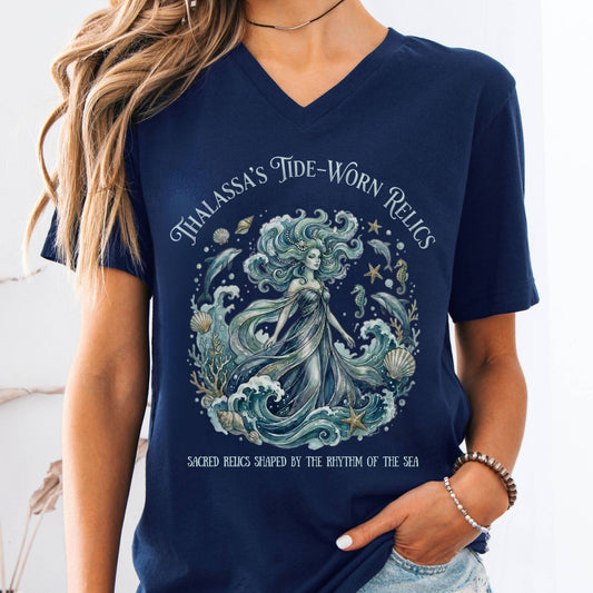 T-Shirts Navy / S Design 287 V-Neck The Mystic Eden