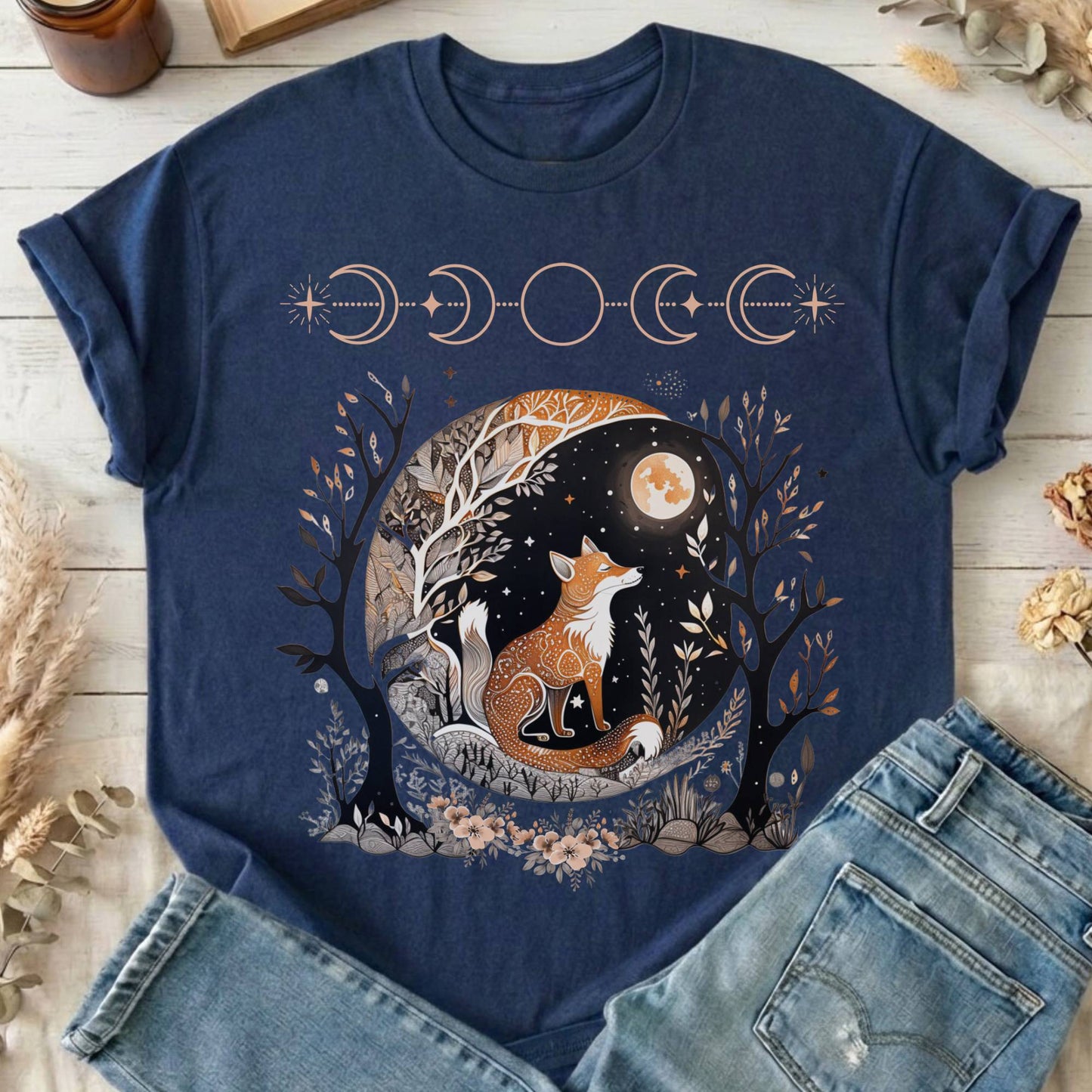 T-Shirts Navy / S Fox Whimsigoth T-Shirt The Mystic Eden