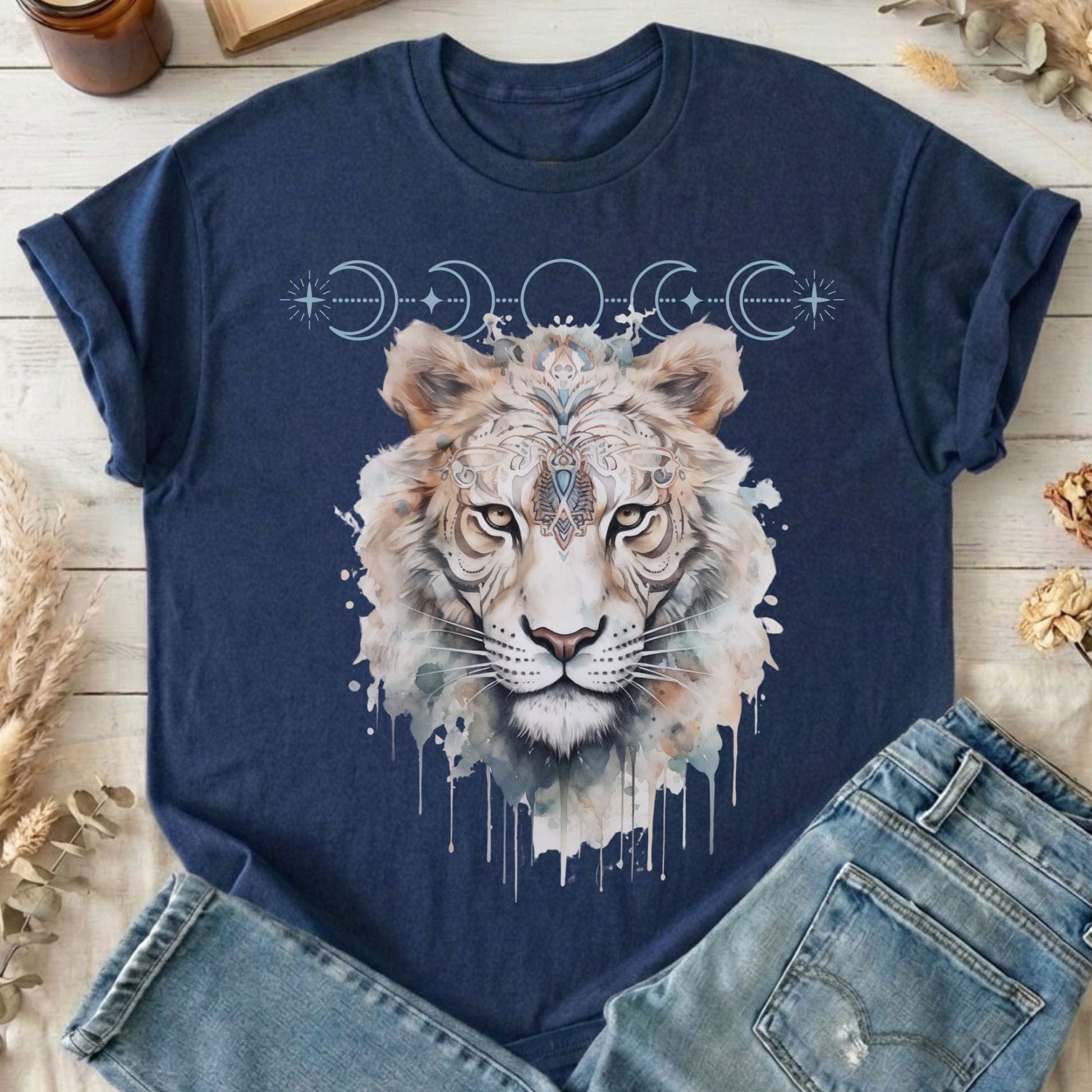 T-Shirts Navy / S Mystical White Tiger T-Shirt The Mystic Eden