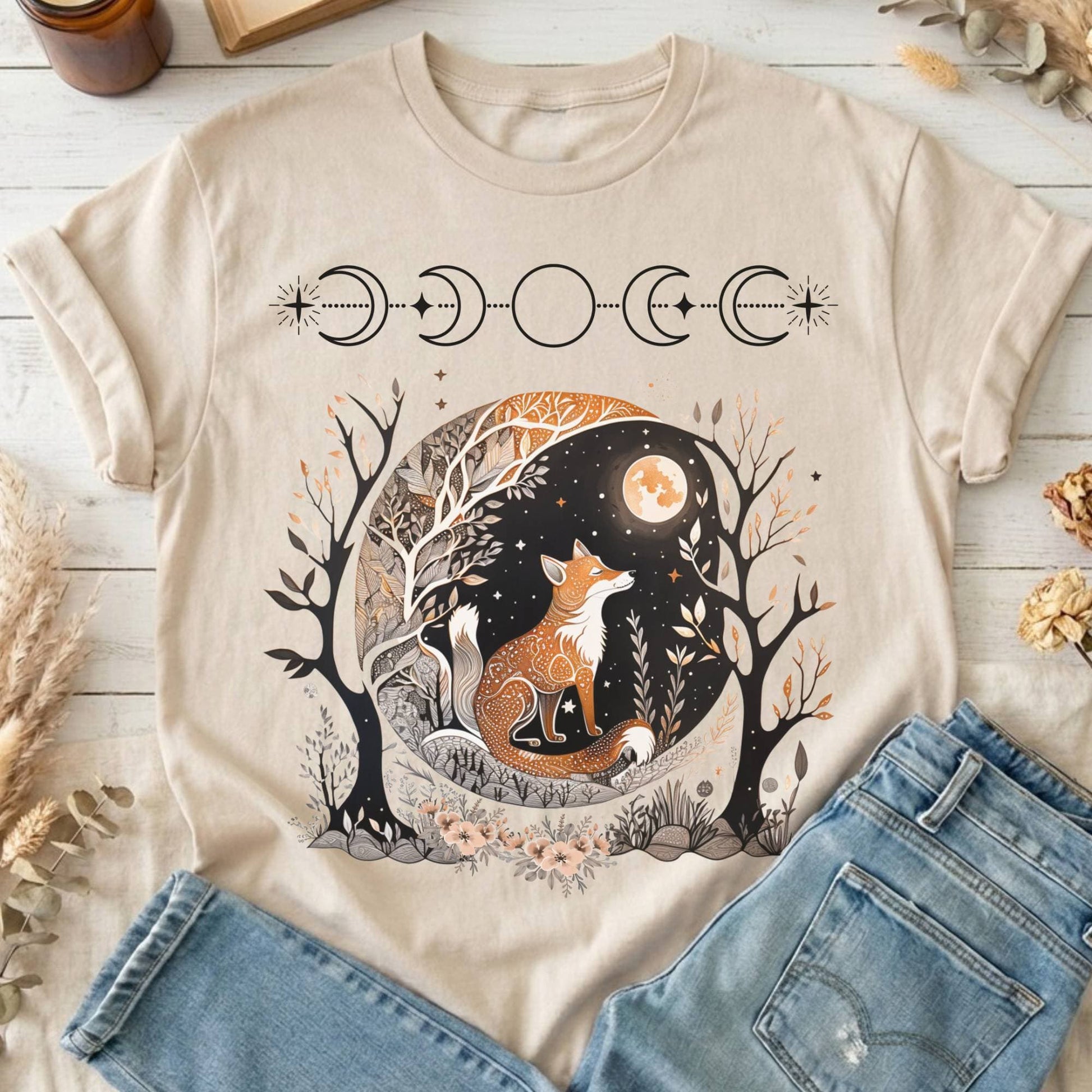 T-Shirts Sand / S Fox Whimsigoth T-Shirt The Mystic Eden