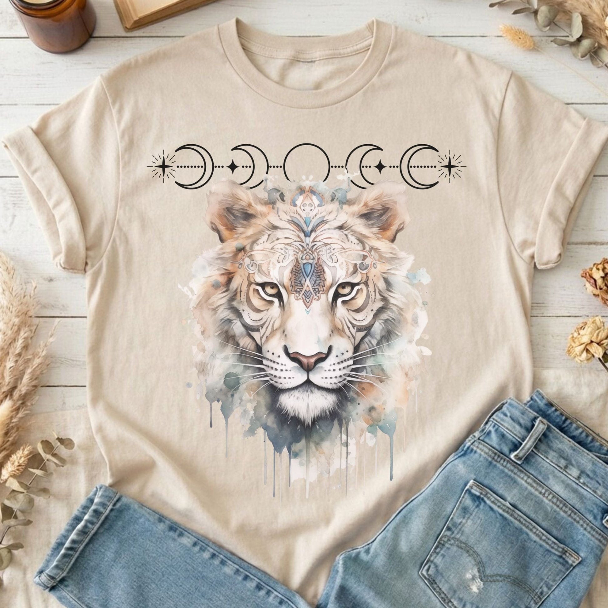 T-Shirts Sand / S Mystical White Tiger T-Shirt The Mystic Eden