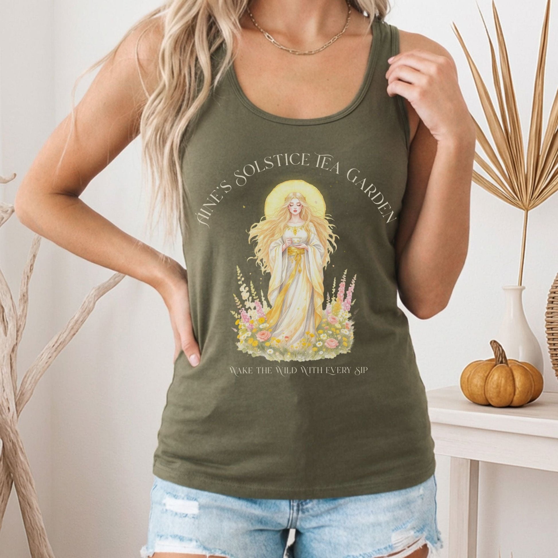 Tank Top Áine's Solstice Tea Garden Radiant Goddess Women's Lightweight Tank Top The Mystic Eden