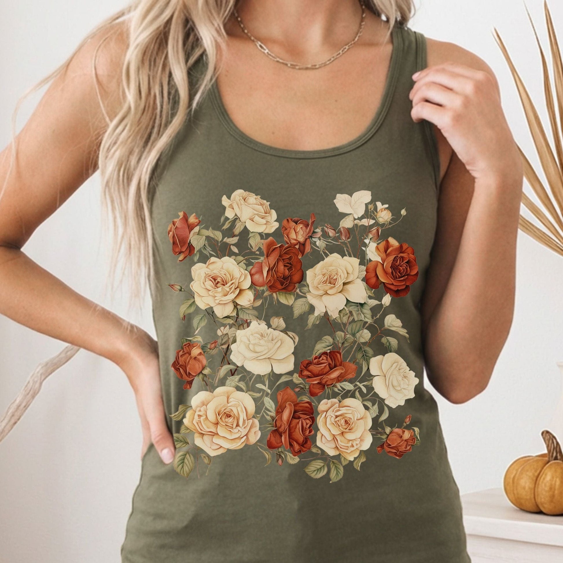Tank Top Dark Academia Roses Women's Racerback Tank Top The Mystic Eden