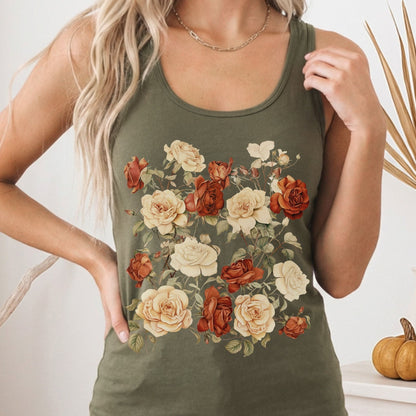 Tank Top Dark Academia Roses Women's Racerback Tank Top The Mystic Eden