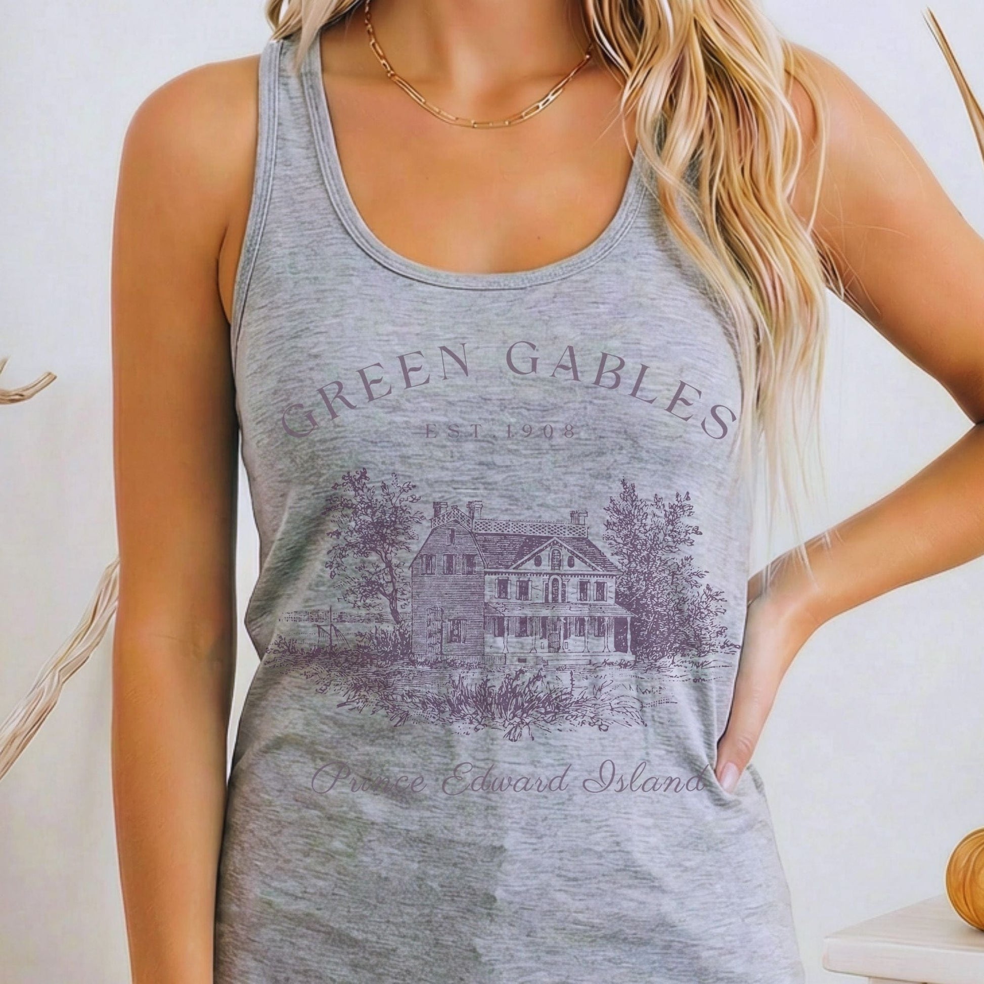 Tank Top Heather Grey / XS Anne of Green Gables Women's Racerback Tank Top The Mystic Eden