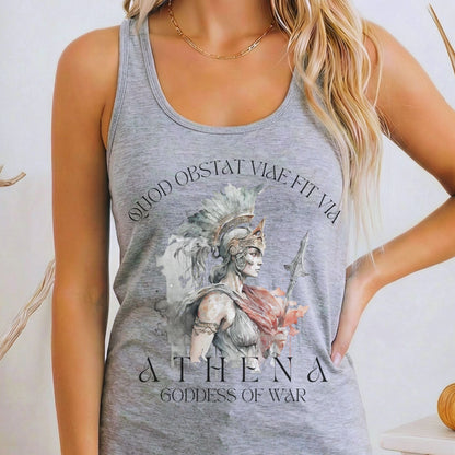 Tank Top Heather Grey / XS Athena Greek Mythology Women's Racerback Tank Top The Mystic Eden