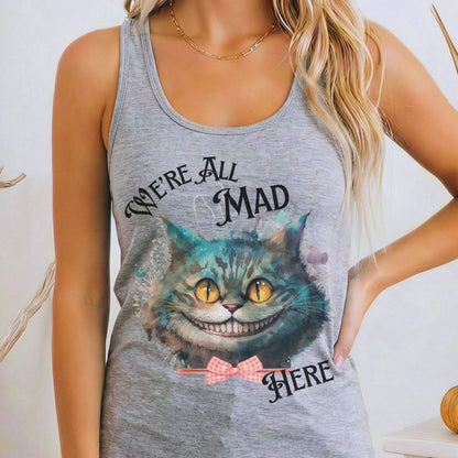 Tank Top Heather Grey / XS Cheshire Cat Women's Racerback Tank Top The Mystic Eden