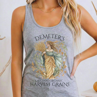 Tank Top Heather Grey / XS Demeter's Original Organic Harvest Grains Women's Racerback Tank Top The Mystic Eden