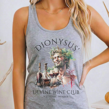 Tank Top Heather Grey / XS Dionysus' Divine Wine Club God of Wine Women's Lightweight Tank Top The Mystic Eden