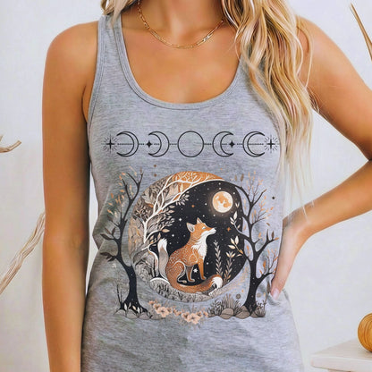 Tank Top Heather Grey / XS Fox Whimsigoth Women's Racerback Tank Top The Mystic Eden