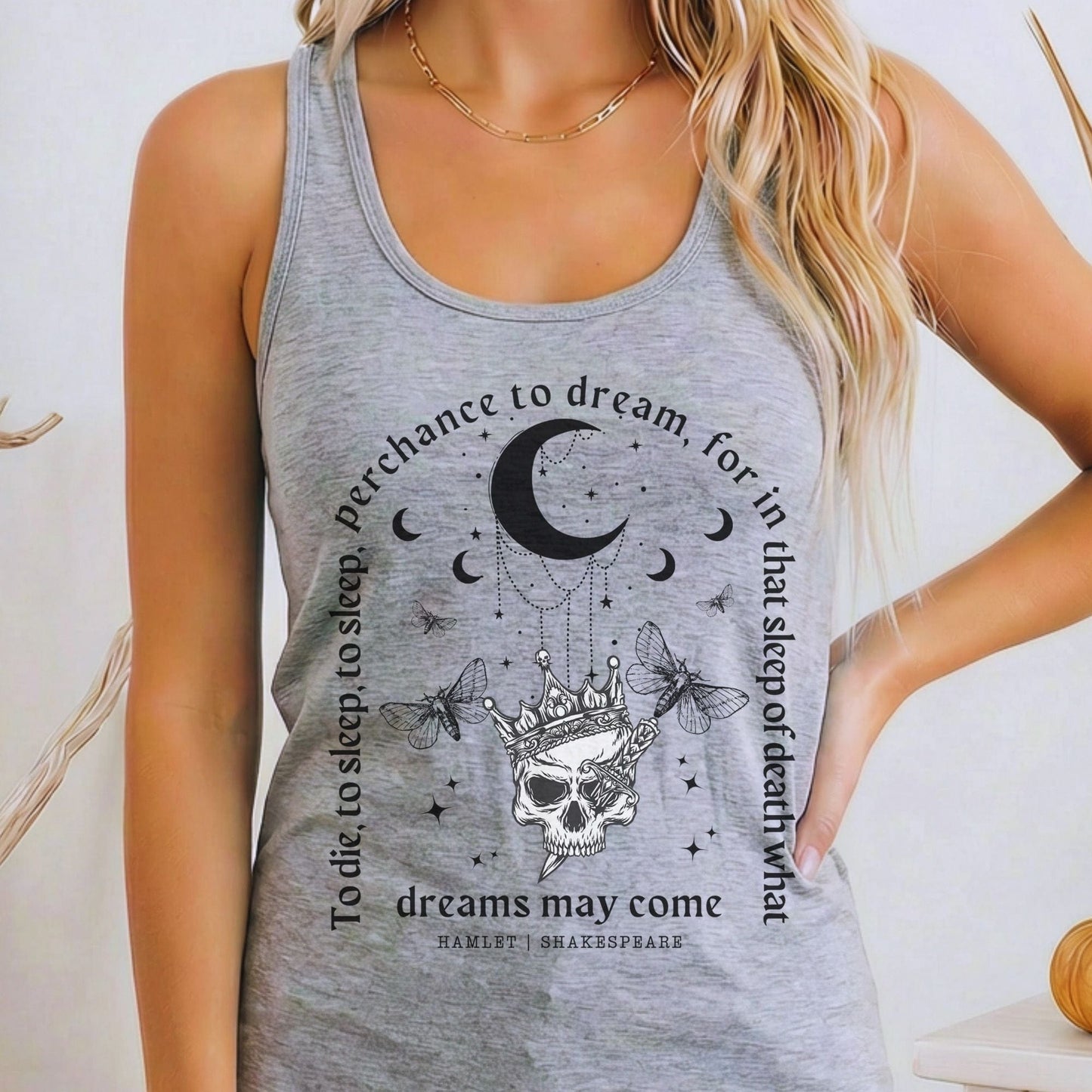 Tank Top Heather Grey / XS Hamlet Shakespeare Women's Racerback Tank Top The Mystic Eden