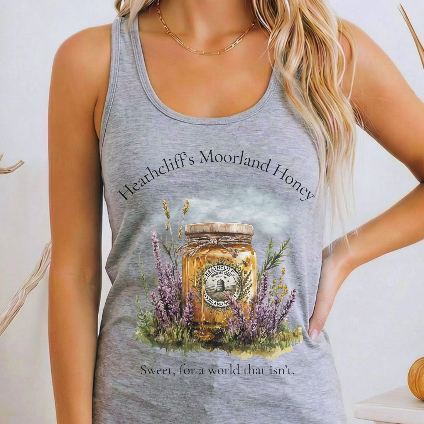 Tank Top Heather Grey / XS Heathcliff's Moorland Honey Women's Racerback Tank Top The Mystic Eden