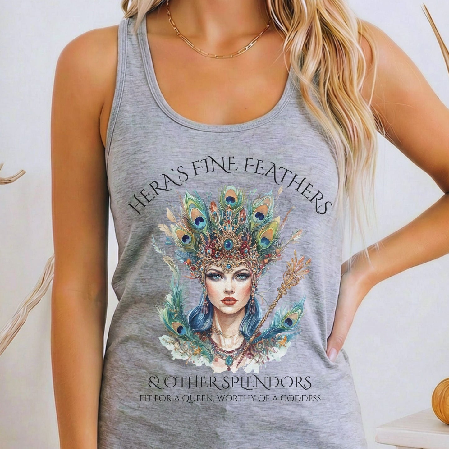 Tank Top Heather Grey / XS Hera's Fine Feathers & Other Splendors Women's Racerback Tank Top The Mystic Eden