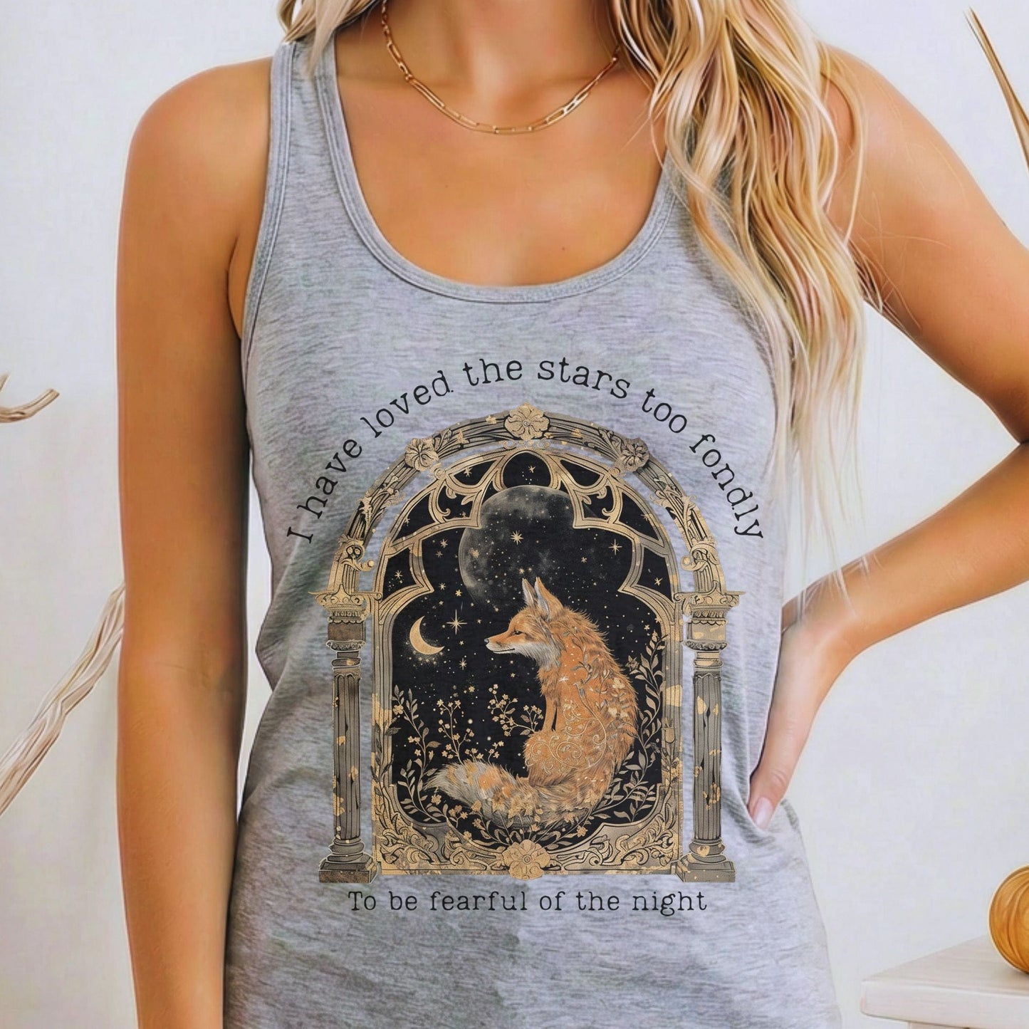 Tank Top Heather Grey / XS I Have Loved the Stars Too Fondly Women's Lightweight Racerback Tank Top The Mystic Eden