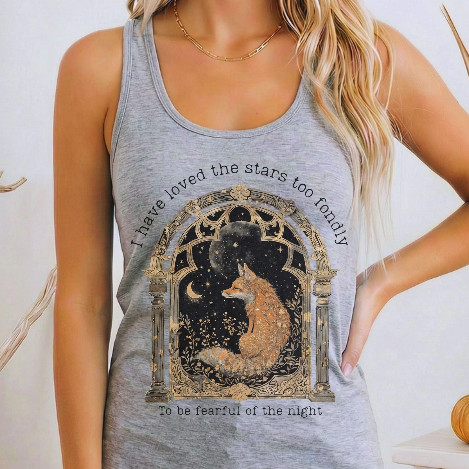 Tank Top Heather Grey / XS I Have Loved the Stars Too Fondly Women's Lightweight Racerback Tank Top The Mystic Eden